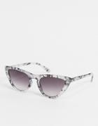 Aj Morgan Cat Eye Sunglasses In Gray Marble-grey
