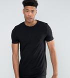 Asos Design Tall Muscle Fit T-shirt With Crew Neck In Black - Black