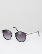 Jeepers Peepers Round Sunglasses In Black With Gradient Lens - Black