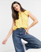 Y.a.s. Janice Floral Cap Sleeve Top In Yellow