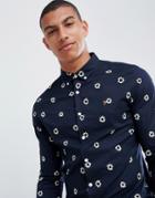 Farah Idha Printed Shirt In Navy - Navy