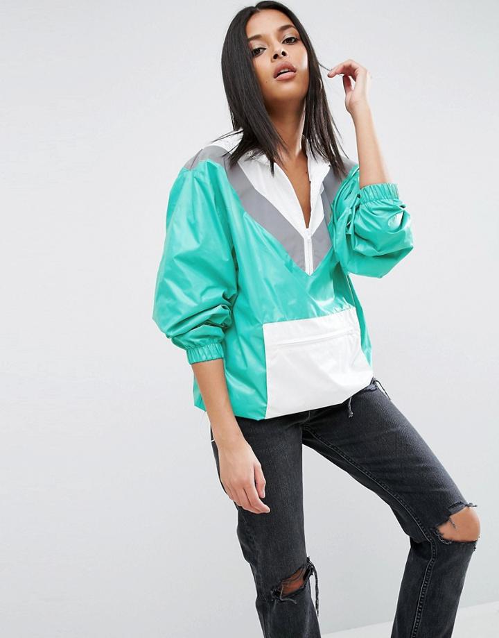 Asos Rain Jacket With Metallic Trim - Multi