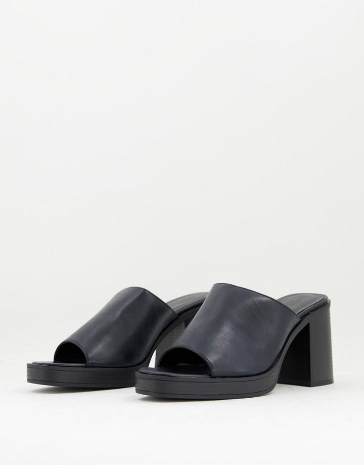 Truffle Collection Chunky Platform Mule Sandals In Black