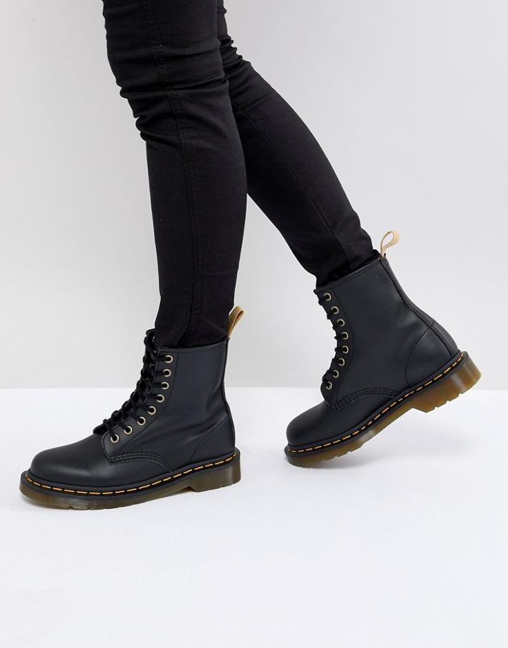 Dr Martens Vegan Lace Up 8 Eye Boot - Black