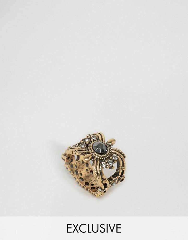 Asos Vintage Stone Ring - Gold