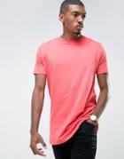 Brave Soul Bright Longline T-shirt - Pink