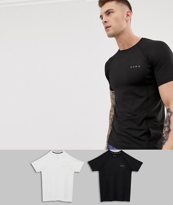 Asos 4505 Muscle Training T-shirt With Quick Dry 2 Pack Save - Multi