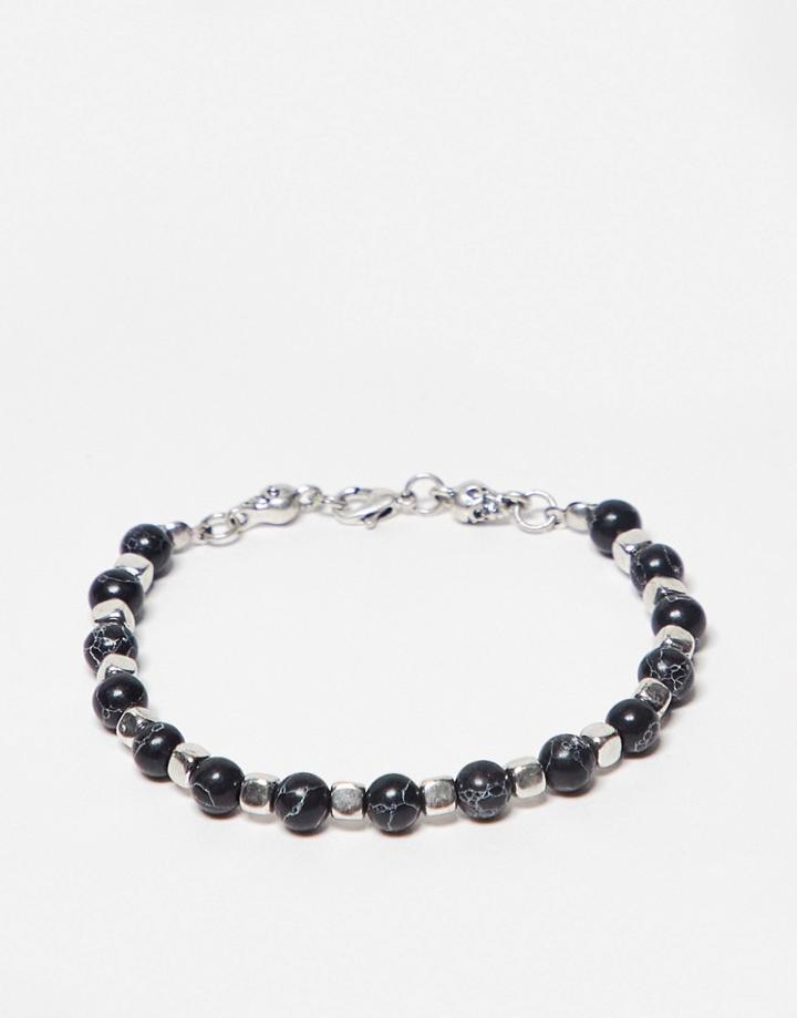 Bolongaro Trevor Zinc Beaded Bracelet In Black