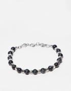 Bolongaro Trevor Zinc Beaded Bracelet In Black