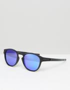 Oakley Round Sunglasses With Blue Lens - Black