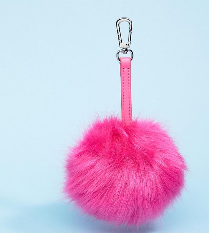Skinnydip Exclusive Oversized Neon Pink Pom Bag Charm - Multi