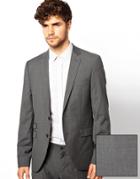 Esprit Skinny Fit Jacket With Mini Check - Gray