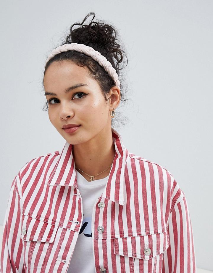 Asos Design Thick Braid Headband - Cream