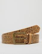 D-struct Leopard Printed Pu Belt - Brown