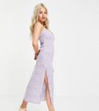 Urban Threads Petite Cami Strap Maxi Dress In Lilac Floral-purple