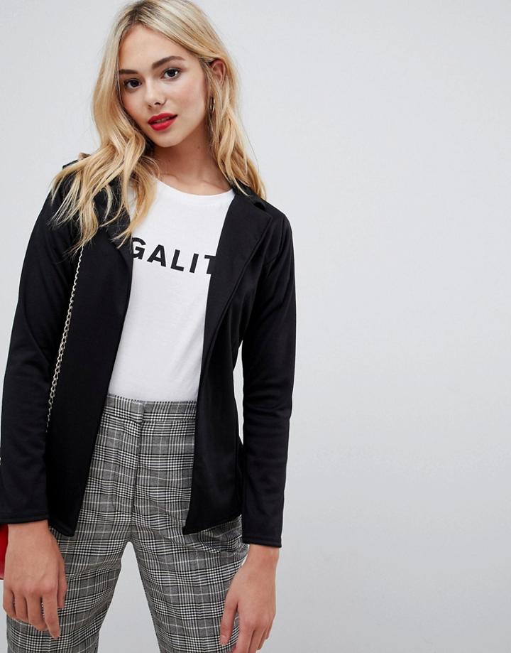 Lasula Duster Jacket With Tie Belt - Black