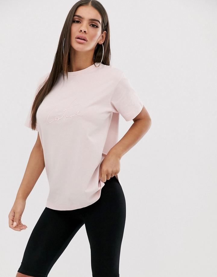 The Couture Club T Shirt In Pale Pink