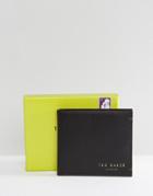 Ted Baker Harvys Rfid Leather Billfold Coin Wallet-brown