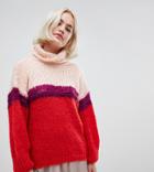 Oneon Hand Knitted Color Block Sweater - Multi