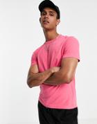 Farah Danny Organic Cotton T-shirt In Orange-pink
