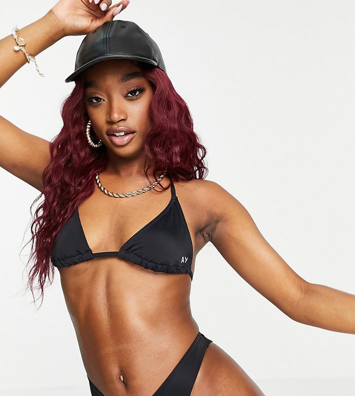 Asyou Recycled Triangle Bikini Top In Black