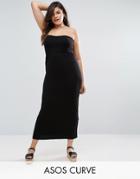 Asos Curve Bandeau Maxi Dress - Black