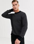 Selected Homme Chevron Contrast Sweater In Black