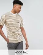 Asos Tall Oversized Retro Stripe T-shirt - White