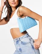 Ego Quilted Shoulder Bag In Turquoise-blues
