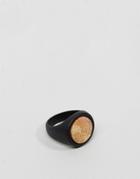 Icon Brand Premium Atlas Ring In Black & Gold - Black