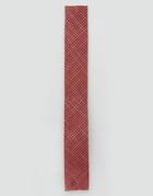 Noak Square Tie In Grid Print - Red
