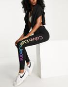 Calvin Klein Jeans X Pride Ombre Logo High Waist Full Length Legging In Black