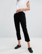 Weekday Ami Mid Rise Crop Boyfriend Jeans - Black