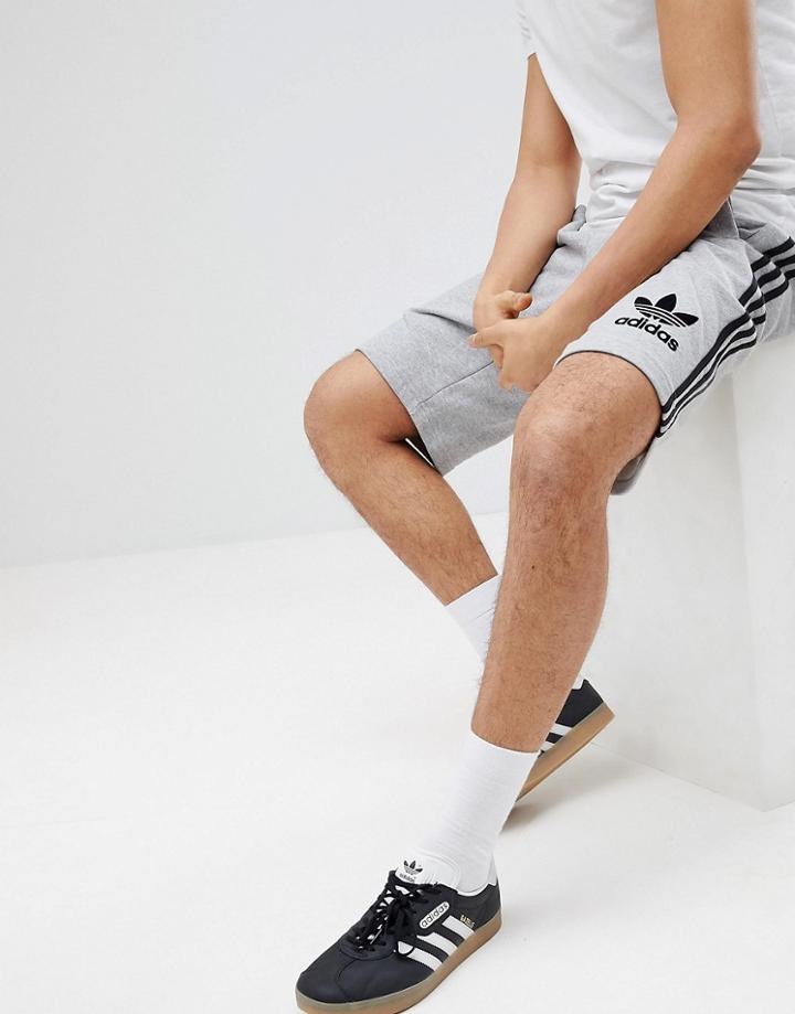 Adidas Originals 3 Stripe Short - Gray
