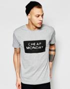 Cheap Monday T-shirt Standard Nuclear Box Logo Print In Gray Melange - Gray Melange