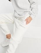 Ellesse Sweatpants With Crystal Logo In Off White- Exclusive To Asos