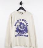 Asos Design Tall Oversized Long Sleeve T-shirt With Scenic Puff Print In Ecru-white