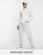 Asos Design Organic Blend Long Sleeve T-shirt With Crew Neck In Cream-white