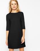 Asos Shift Dress In Jumbo Rib With 3/4 Sleeves - White $26.00
