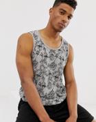 Threadbare Printed Tank-gray