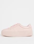 Asos Design Duet Flatform Lace-up Sneakers In Pink