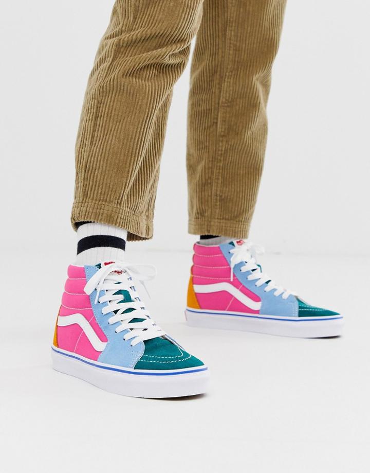 Vans Sk8-hi Frayed Color Block Sneakers-multi