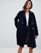 Morgan Military Coat With Contrast Velvet Trim Detail