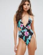 Motel Paradise Print Swimsuit - Multi