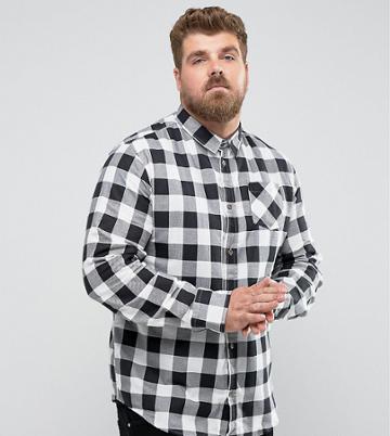Brave Soul Plus Window Check Shirt - Black