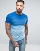 Wetts Sunset Back Print Dip Dye T-shirt - Blue