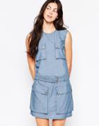 Love Moschino Cargo Pocket Denim Dress - Blue