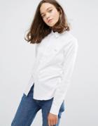 Maison Labiche Bonjour Embroidered Logo Shirt - White