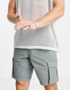 River Island 2 Pocket Cargo Shorts In Green
