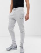 River Island Sweatpants With Prolific Embroidery In Gray